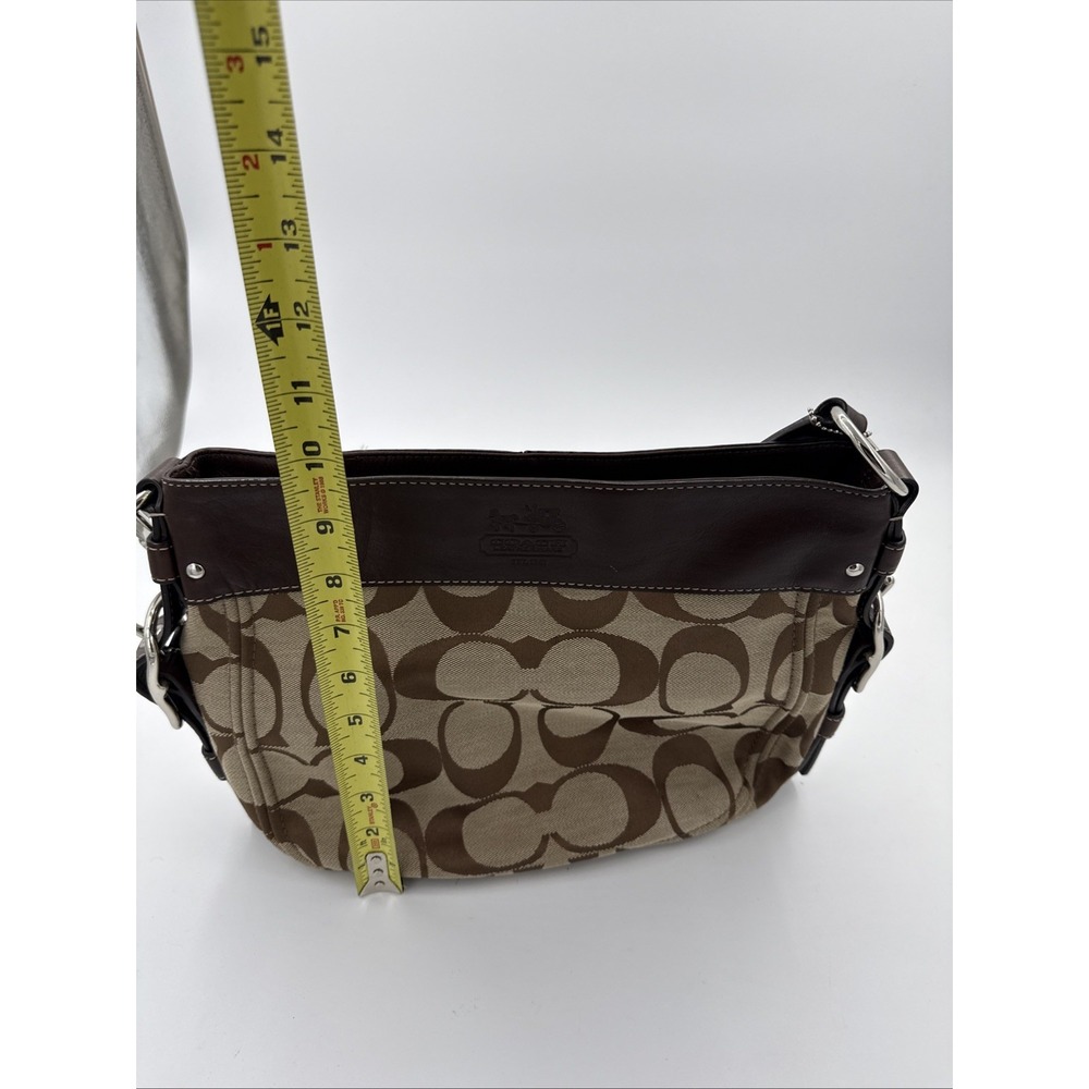 Coach Vintage 2009 Zoe Signature Brown Canvas/Leather Trim Buckle Hobo bag - Picture 11 of 14